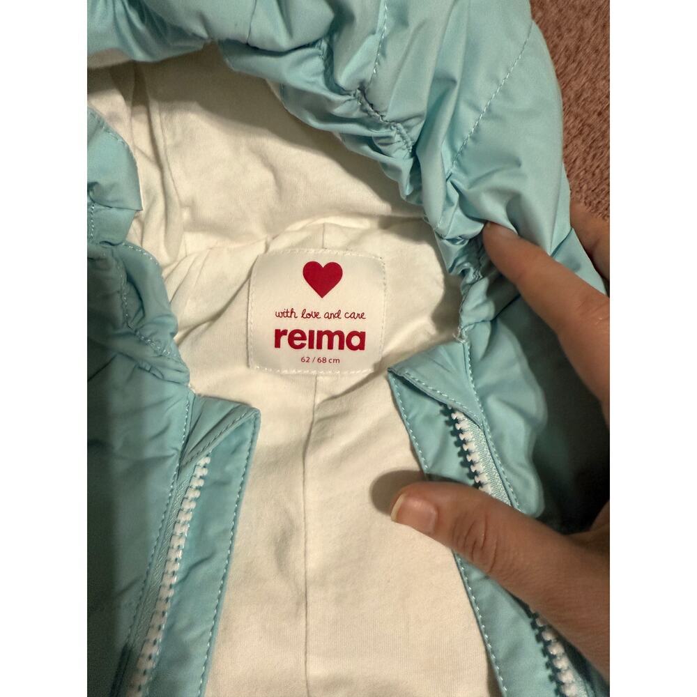 NWOT Reima Tikkanen SZ 3-6 Months Honeycomb Baby Down Snowsuit Sleeping Bag Blue - Picture 3 of 9